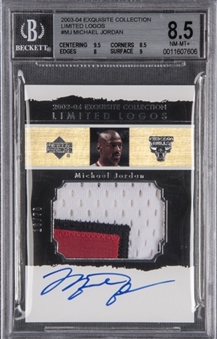 2003-04 UD "Exquisite Collection" Limited Logos #MJ Michael Jordan Signed Card (#16/75) – BGS NM-MT+ 8.5/BGS 10